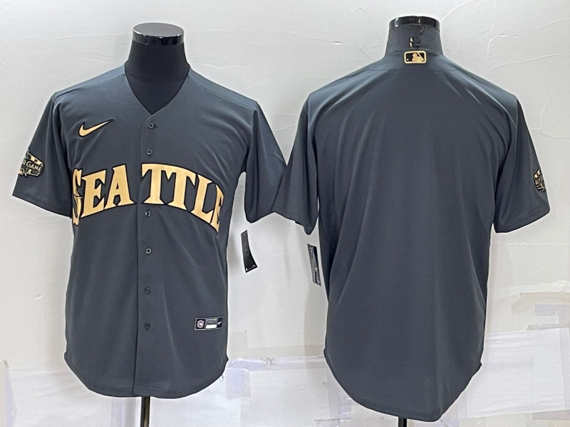 Men's Seattle Mariners Dark Gray Blank Jersey